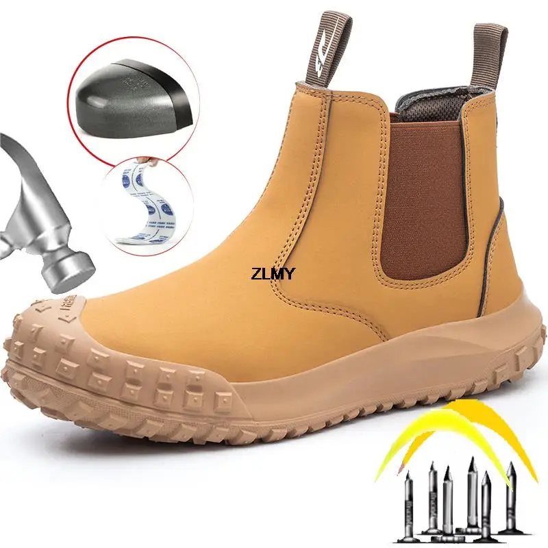 Breathable Steel Toe Safety Shoes for Men Work Safety Boots Puncture Proof Sport Work Sneakers Male Construction Security Boots