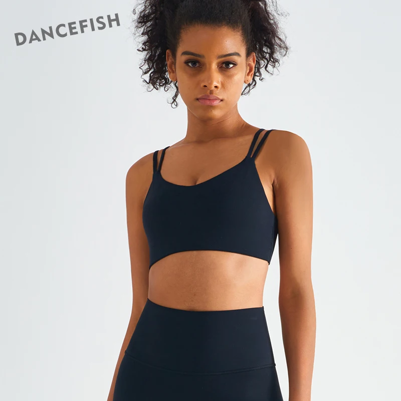 DANCEFISH Women Activewear Outdoor Fitness Daily Wear Double Shoulder Straps Top Gym Clothing