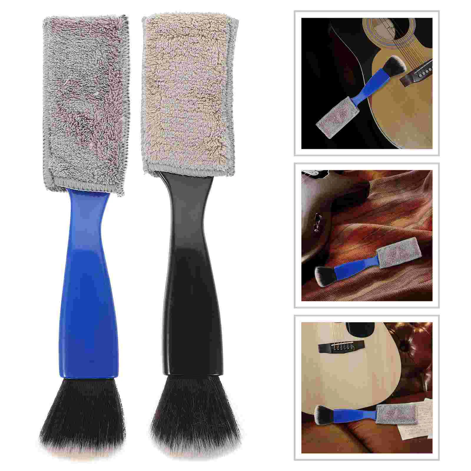 

2pcs Cleaning Guitar Brush Mini Handheld Dust Brush Instrument Brush Guitar Cleaner