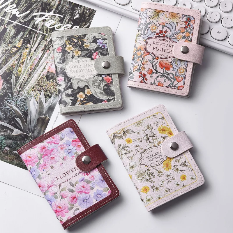 Women's exquisite mini card with multiple card slots, vintage ID storage wallet, new coin wallet