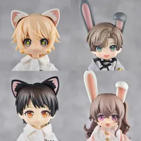 OB11 Doll Magnet black Cat's ears White Rabbit Ears Replacement Head Accessories For Nendoroids, Obitsu 11, Gsc Head, 1/12 Bjd 2
