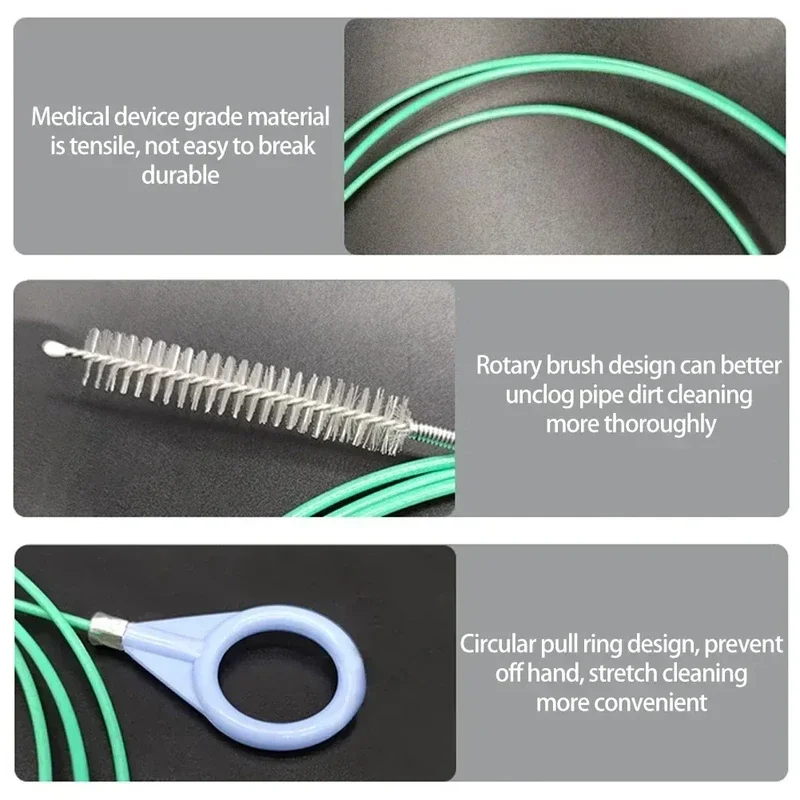 3m/5m Car Drain Dredge Cleaning Brush Auto Sunroof Drain Hole Clog Brush Long Hoses Cleaning Tool Universal Pipe Cleaner