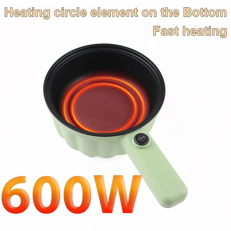 Multicooker 8-Inch Electric Hot Pot 2L,Non-Stick Frying Pan,Cooking Pots Breakfast Machine for Egg/Ramen/Steak/Rice/Soup,220V 3