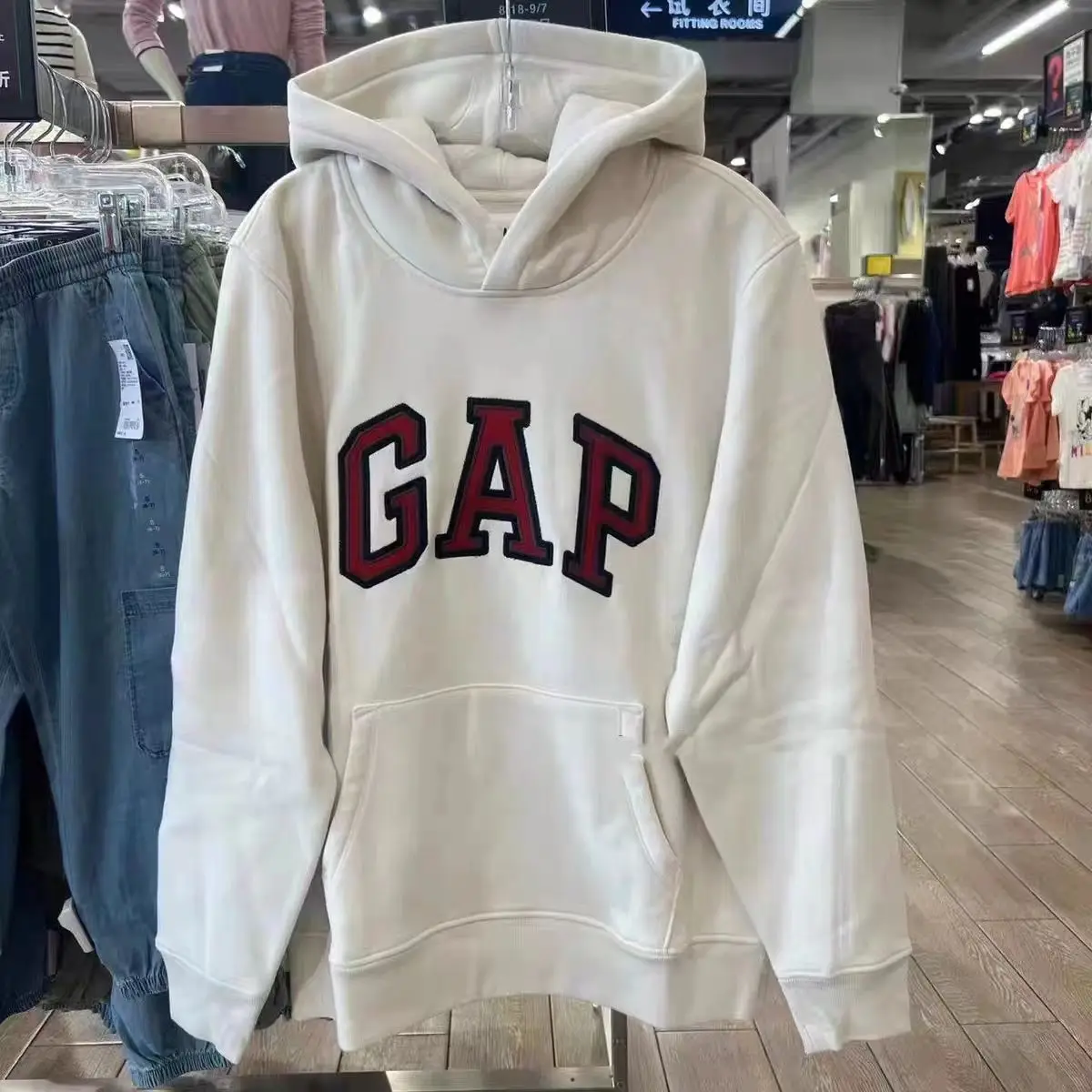 GA New Autumn and Winter Neutral Loose Print Hooded Sweatshirt Casual Pure Cotton