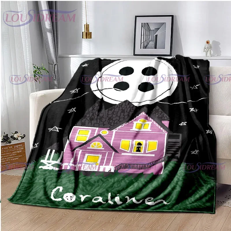 Gothic Style Animation Coraline Print Blanket Children's Blanket Family Napping Sofa Blanket Bed Warm Blanket Soft Bedspread 6