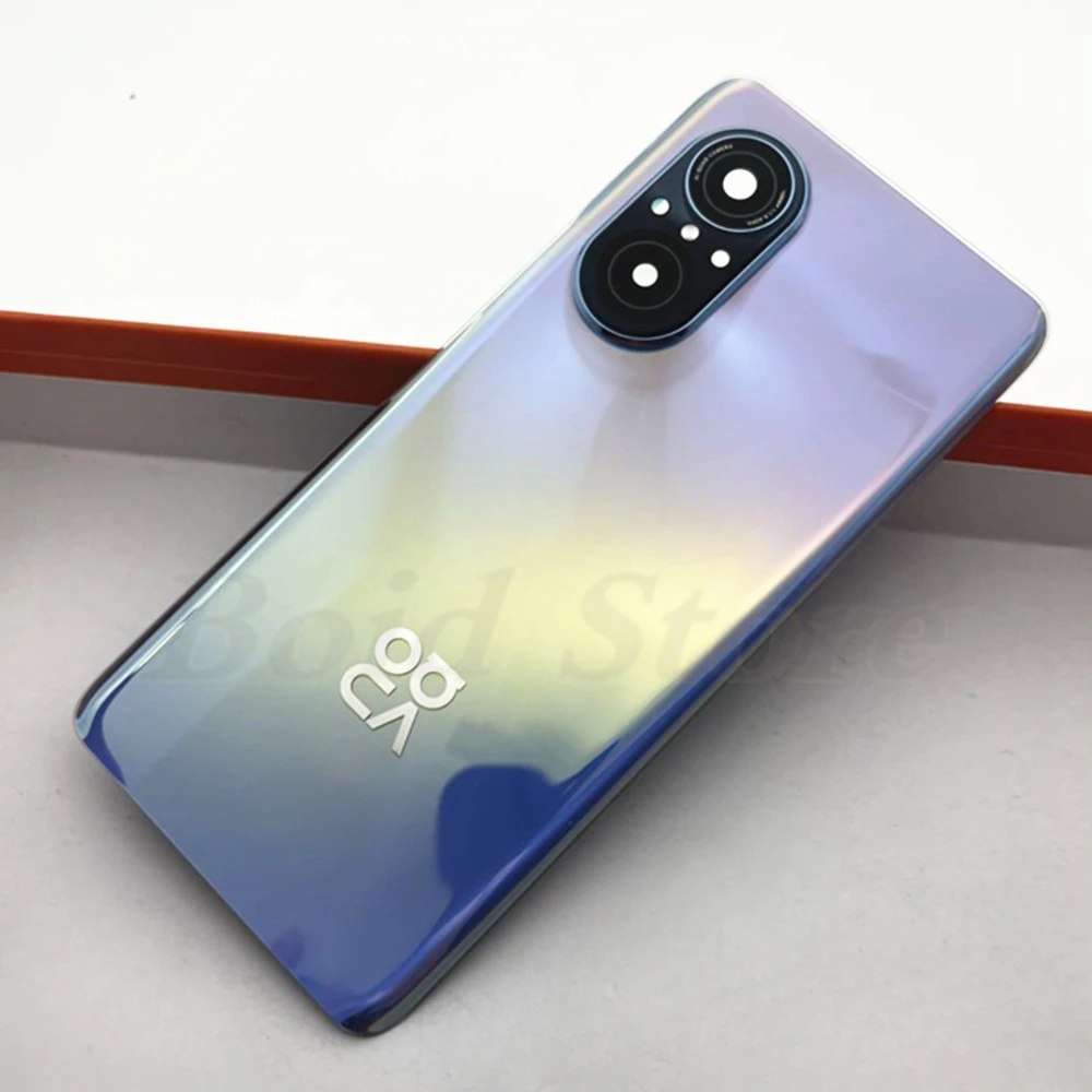 Huawei Nova 9 SE 용 카메라 렌즈 포함 배터리 유리 도어 하드 백 커버 Nova 9SE 후면 뚜껑 하우징 케이스 패널 + 접착제 접착제