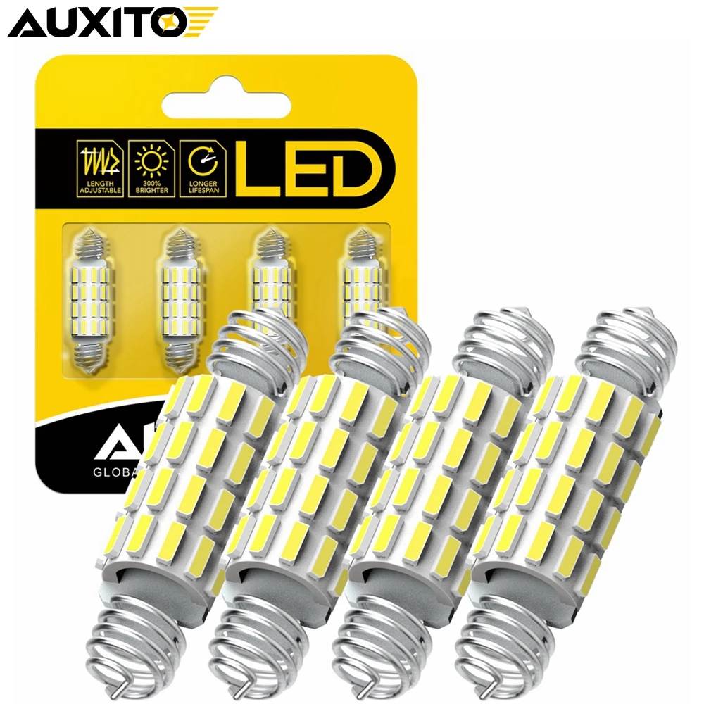 Светодиодная лампа AUXITO C10W C5W Canbus без ошибок, гирлянда 31, 36, 39 мм, 42 мм, с подсветкой, освещение для Чтения номерного знака