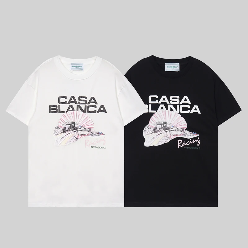 

GYM 23 Arrival Casablanca T-shirt Men Women Asian Size CASABLANCA Top Tee Breathable T Shirt