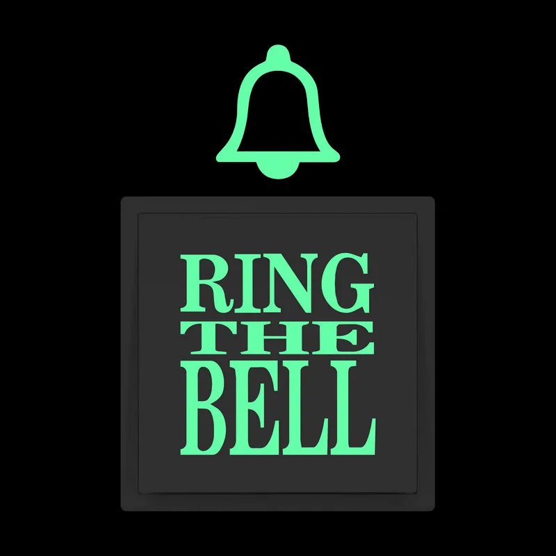 Luminous Doorbell Sticker - Open Door Indicator Sign & Decorative Vinyl Decal