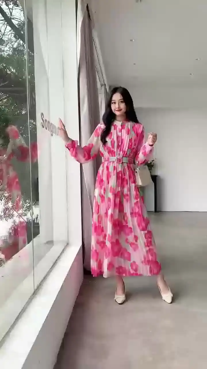 2023 New Spring Autumn Women Long Sleeve Belt Slim Long