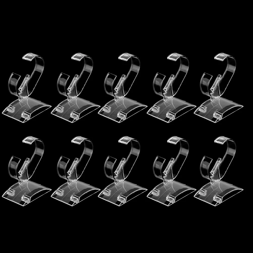 Plastic C-Shaped Bracelet Storage Rack Bangle Holder Transparent Watch Display Stand Jewelry Organizer (Large)