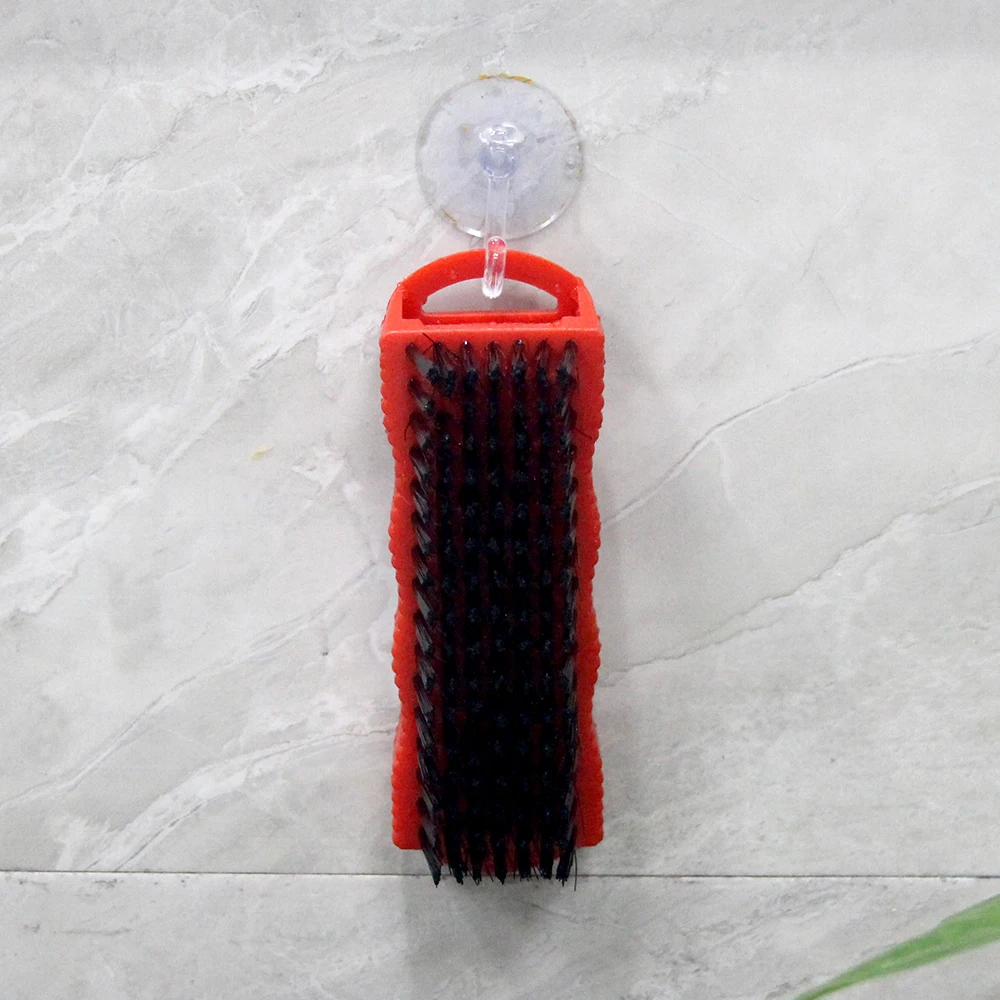 2 in 1 Multifunctional Cleaning Brush Nail Brush Hand Brush Gap Brush Kitchen Bathroom Countertop Floor Cleaning Tool Red Color