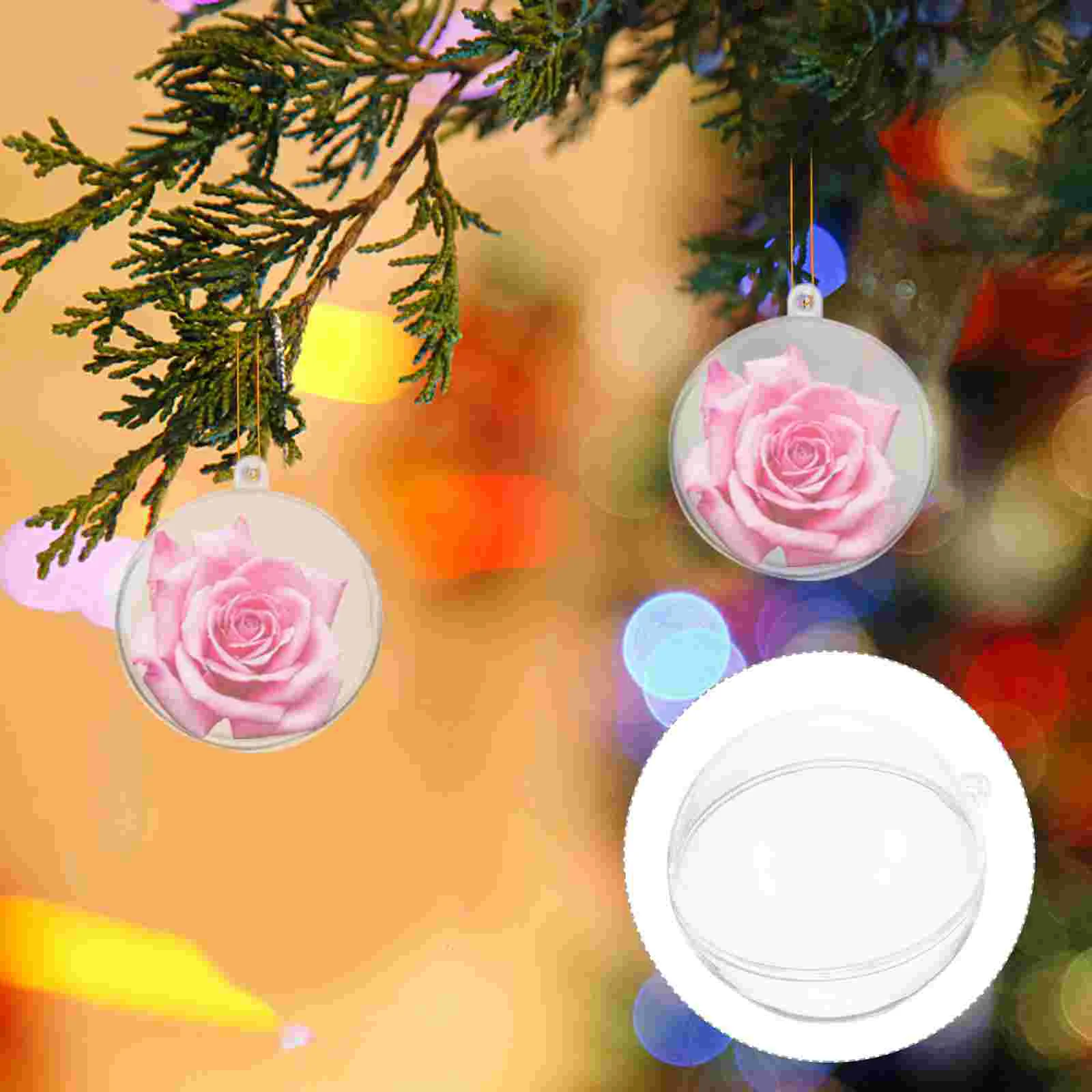 

24 Pcs Ball Candy Box Christmas Gift Cases Round Tree Decorations Hollow Plastic Containers Party Mini Sweets