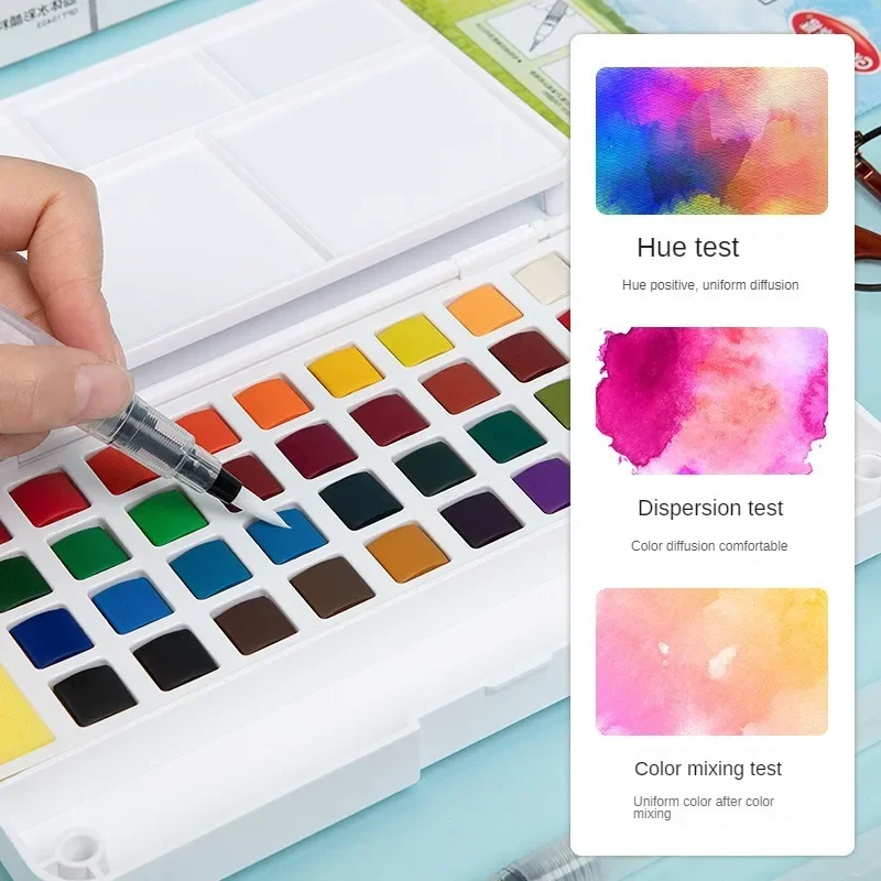12/24/36/48 Colors Watercolor Paint Set watercolor painting set watercolor paint watercolor pigment with Water Brush Pens water brush pens Art Supplies for Artists Amateur Hobbyists and Painting Lovers