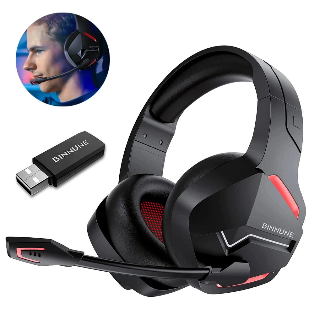 Wireless Gaming Headset with Microphone For PC PS5 4 Playstation 4 5 2