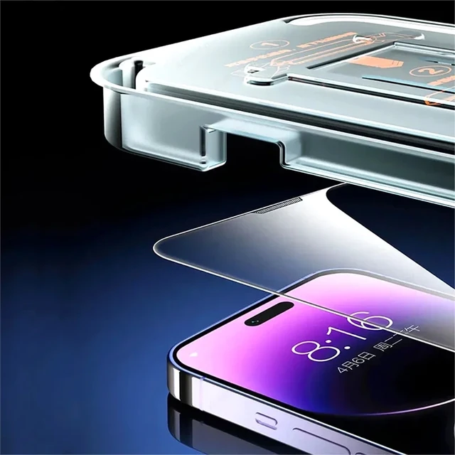 Protecteur d'écran HD pour iPhone, installation sans poussière, film de verre du Guatemala, 14, 11, 12, 13, 15, 16 Pro Max, 14 Plus, Poly X, XS Max, 1-2 pièces 6