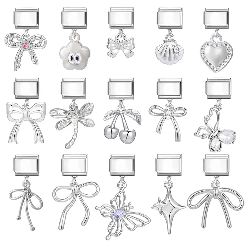 Y2k Pendant Italian Charm Link Stainless Steel Fit 9mm Bracelet Diy Making