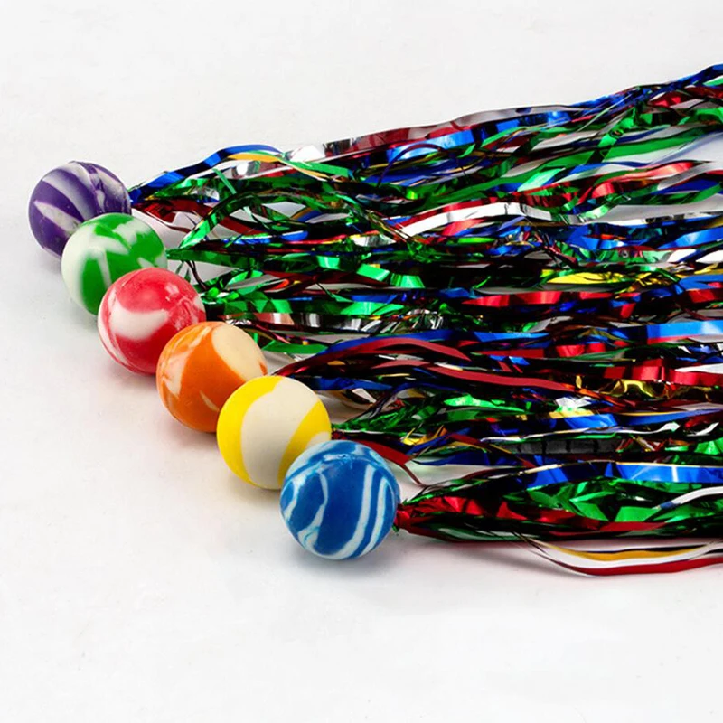 10Pcs 25mm Bouncy Balls with Colorful Streamers Outdoor Toys for Kids Birthday Party Favors Christmas Thanksgiving Pinata Gifts party toys toy gift filler bouncing balls toy