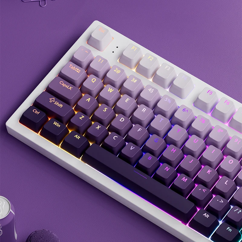 Lavender Top Print RGB Backlit OEM Profile PBT Double Shot Keycap Set (135 Keys)