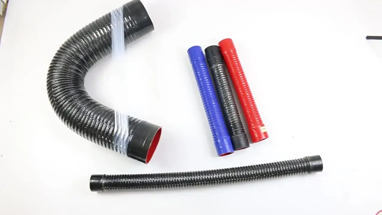 ID30/32/38/40/45mm Length 40cm50cm Universal Silicone Flexible Steel wire  corrugated Hose Air Intake Pipe Radiator Tube 2 Clamps - AliExpress