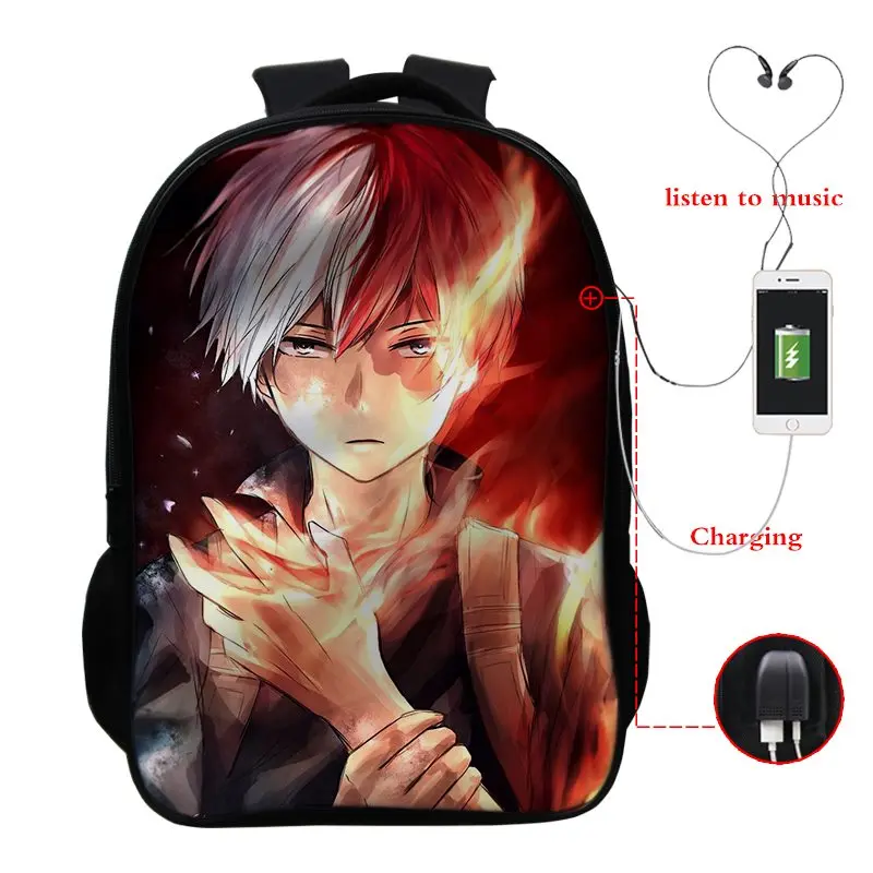 New 3D Anime Boku No Hero Academia Backpack Teenage Student School Bags