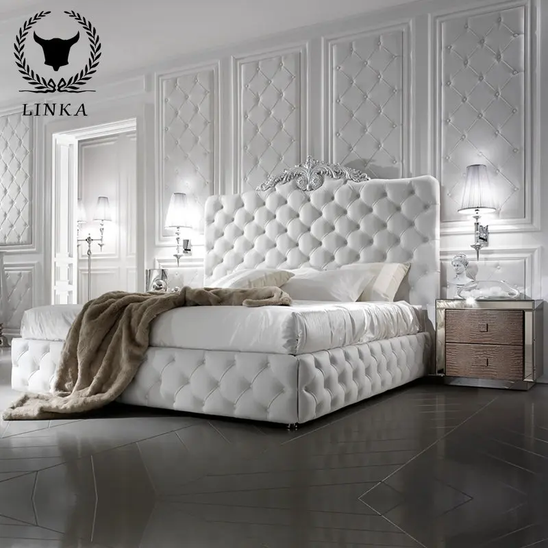 

French Carved light luxury bed European solid wood bed retro made old bed princess bed solid wood Court Bed king bed
