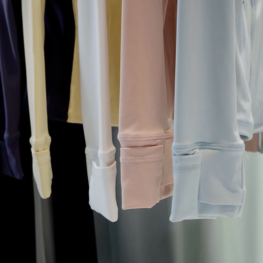 Damen-Stehkragenjacke mit Reißverschluss, Hautfreundliches Gefühl, Hohe Dehnbarkeit, Feuchtigkeitsaufnahme und Schweißableitung, Schlanke Passform – Detail 18