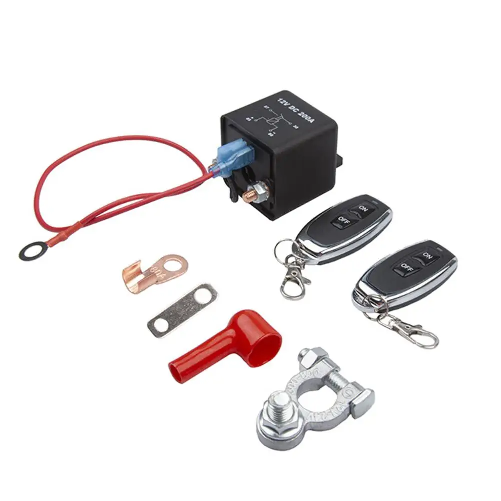 

Car Remote Battery Disconnect Switch Kit 200A 12V Remote Control Intelligent Cut Off Switch Anti-Theft Prevent Battery Drain