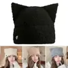 New Y2k Cat Ear Beanies Warm Ear Protection Plush Knitted Hat Soft Love Embroidered Warm Hat Autumn and Winter 5