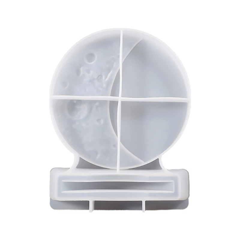 

N58F Silicone Mold Moon Shape Picture Frame Epoxy Casting Mold Home Decor Gift