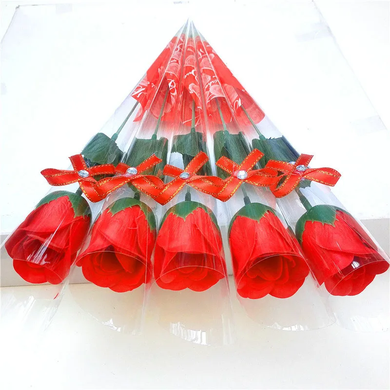 1pc Artificial Rose Flowers Simulation Carnation Rose Soap Flower Girls Valentine's Day Gift
