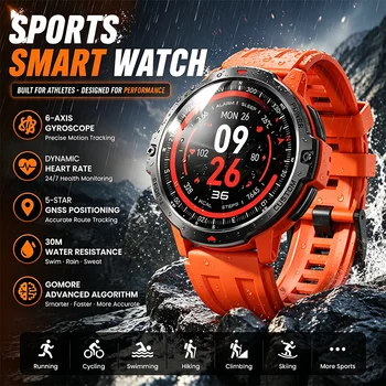 Orologio sportivo intelligente Posizionamento GNSS Monitoraggio dinamico della frequenza cardiaca Monitoraggio dello stress e del sonno Oltre 100 modalità sportive Orologio intelligente da uomo