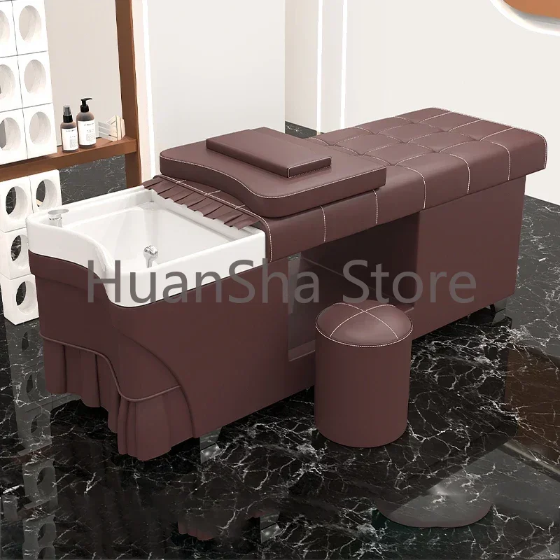 Head Spa Salon Chair Hairdressing Japanese Hair Washing Treatment Shampoo Bed Professional Cadeira Barber Furniture LJ50SC