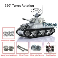 Heng Long 1/16 Ver 7.0 Snow Pro Sherman RC Tank 3898 360°Turret Metal Tracks Wheels Smoke Effect Armored Tank for Boys TH17700 1