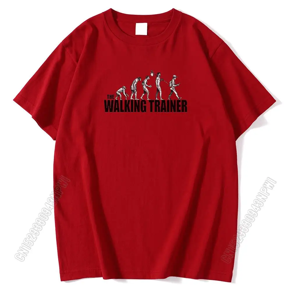 

Мужские футболки с принтом ходьбы и эволюции, Спортивная футболка, стильная футболка с круглым вырезом, Высококачественная Мужская одежда из 100% хлопка