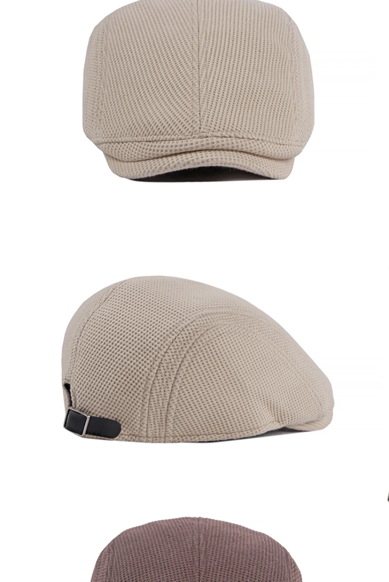 HT1327 Schwarz Beige Kaffee Grau Cabbie Gastby Flache Kappe Warme Gestrickte Herbst Winter Herren Hüte Britischen Western Stil Baskenmütze Kappen – Detail 8