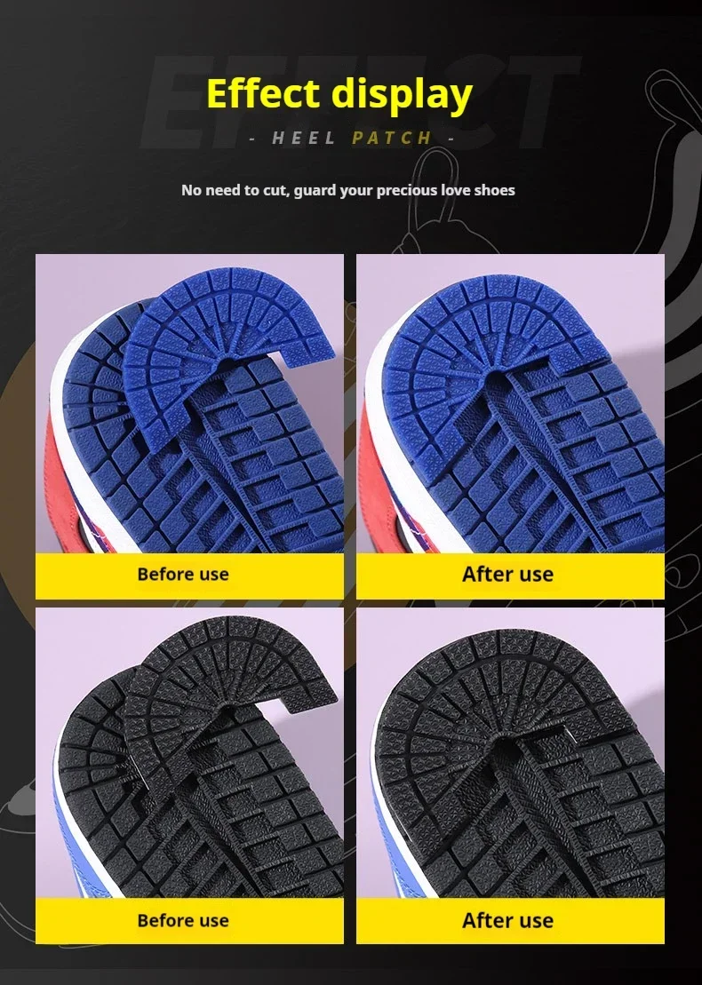 1 Paar selbstklebende, rutschfeste Aufkleber für Schuhsohle, Aufkleber für Schuhsohle, verdickte Aufkleber für Schuhe, Aufkleber für Sportschuhe, Fersenaufkleber – Detail 6