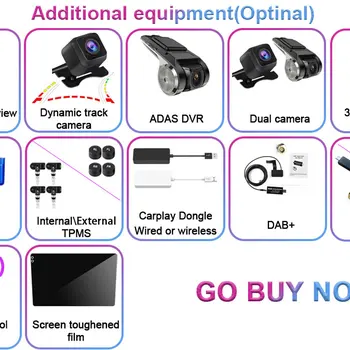 천 강화 필름 OBD DAB + DVR TPMS 카플레이 소니 360 카메라 보정, 자동차 라디오 플레이어 DVD 감시 시스템용 안드로이드