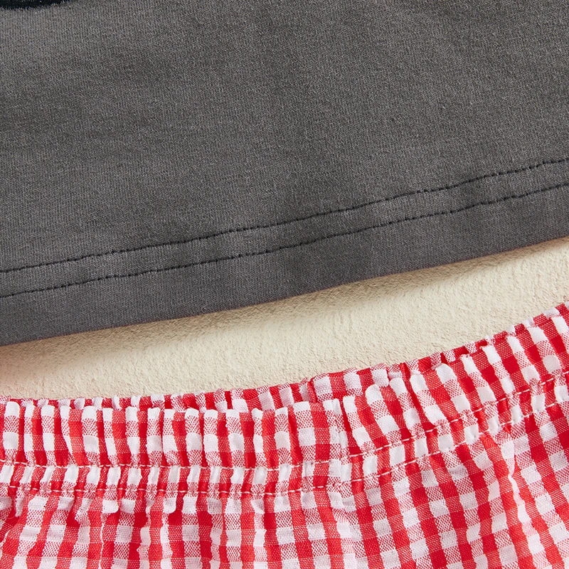 New Summer Baby Boys Clothes Boys Short Sleeves T-Shirt and Elastic Plaid Shorts 2Pcs/Sets Infant Outfits Toddler Casual Clothes