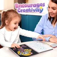 Kids Fun Foil Art Set Montessori Drawing Toy Animal Colouring Book Kindergarten DIY Crafts Creative Activity Toys Christmas Gift 2