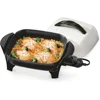 11-Inch Electric Skillet,Black/White,nonstick surface for stick-free cooking, easy cleaning,heat control automatically 1
