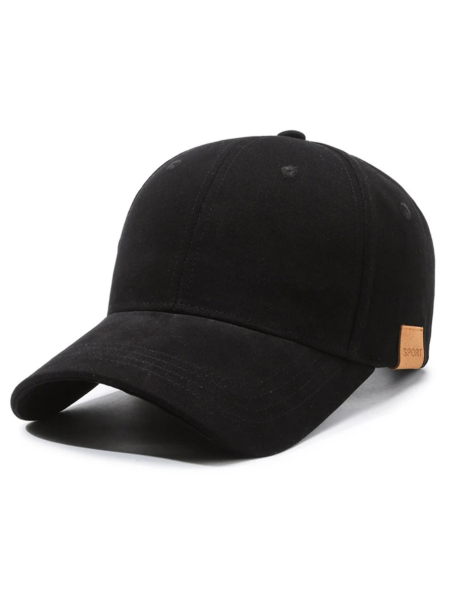 Casquette de baseball pour homme grande taille, visière profonde, couleur unie, protection solaire, réglable, pour activités de plein air et sport décontracté
