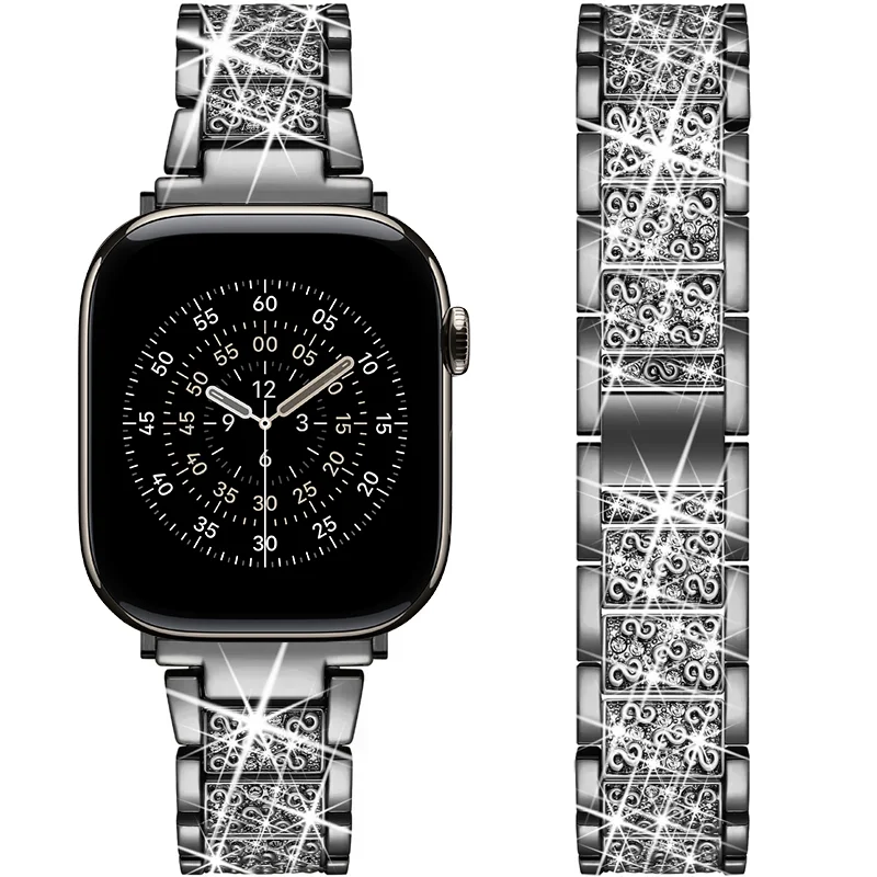 Elegant Bling Diamond Metal Strap Bracelet