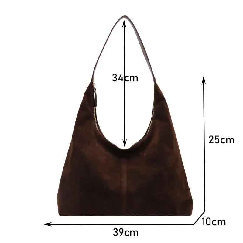 Vintage Suede Large Capacity Tote Bag - Autumn/Winter Fashion Trend