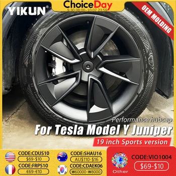 4PCS Hub Cap 19 Inch for Tesla Model Y Juniper Hubcaps Performance Replacement Crossflow Wheels Cover Full Rim Accessories 2025 1