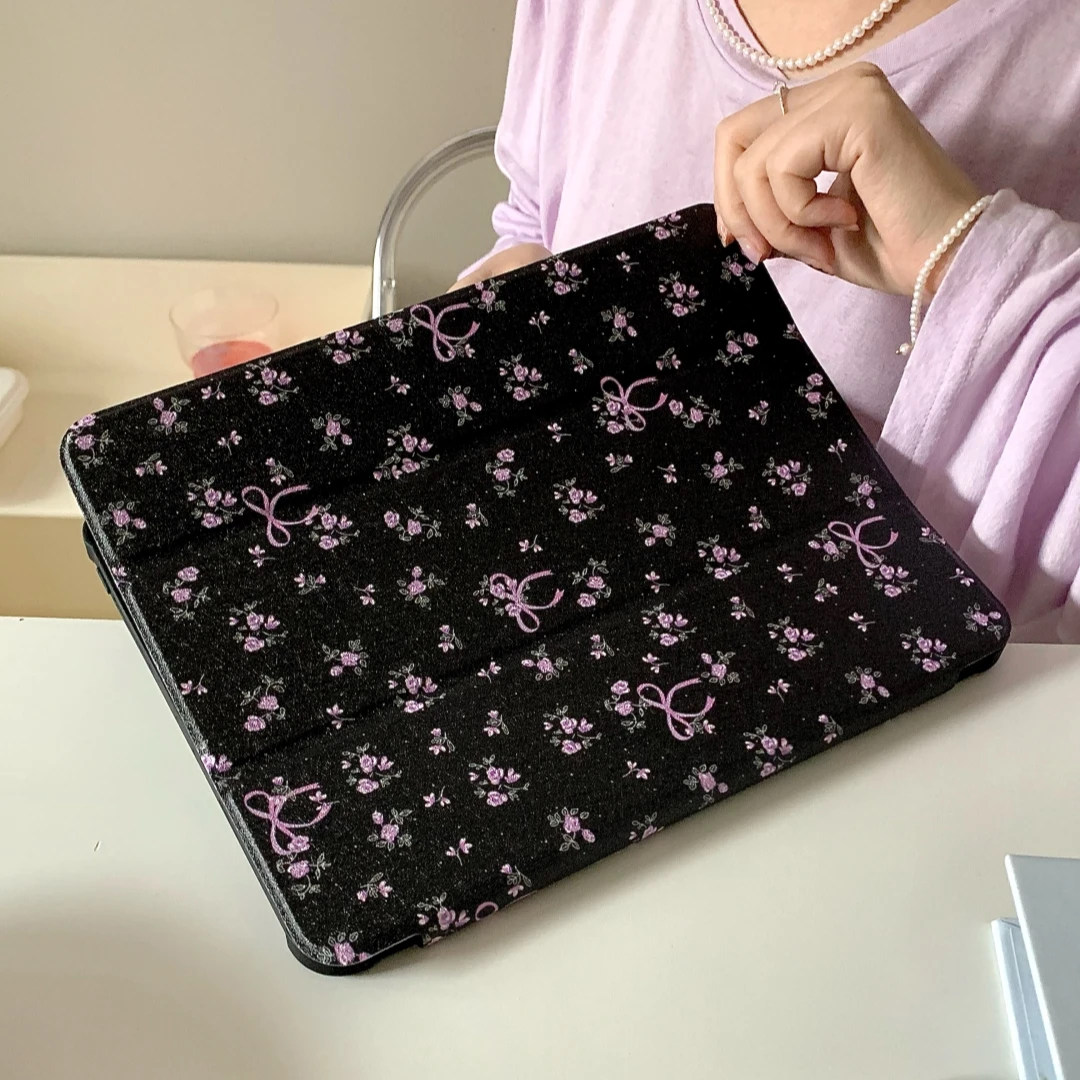 Full Screen Pink Florals Case For iPad