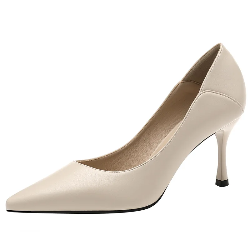 Female Heels Women Shoes Brand Women Pumps Office Ladies Working Shoes Solid Pointed Toe Dress Shoes Spring Autumn Plus Size 43 5