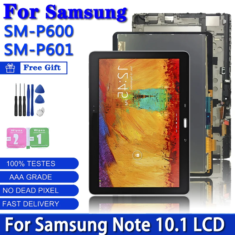 Lcd Display Touch Screen Substituição Digitalizador com Moldura Suporte s Pen Testado para Samsung Nota 10.1 Sm-p600 P601 P605