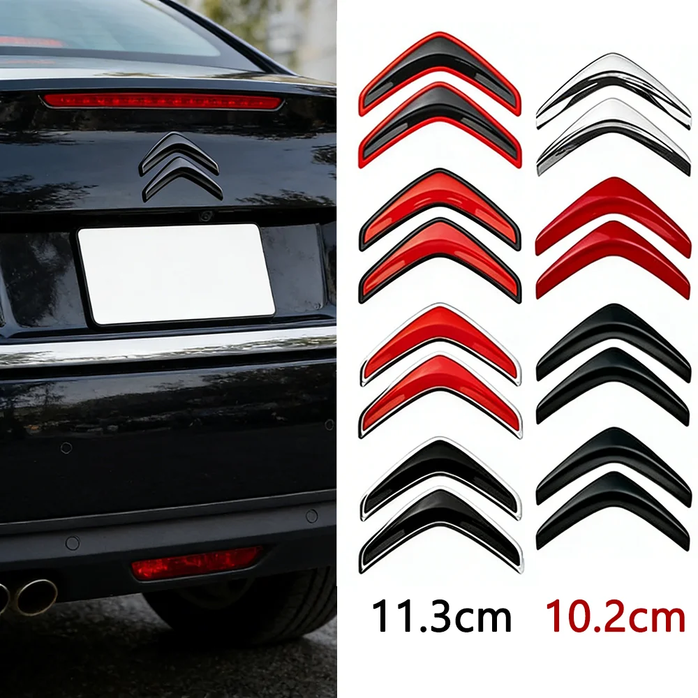 Emblème de coffre en forme de V Citroën, badge de logo arrière pour C3 C4 C5 Cactus Berlingo, accessoires de style automobile en ABS (8 couleurs, 2 tailles)