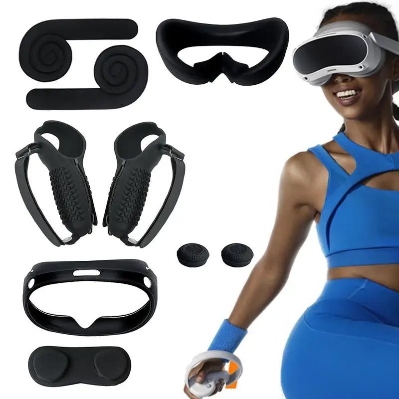 

New Upgrade Silicone Case ForPico 4 VR Protective Cover Set VR Touch Controller Shell Case Lens Protector Face Cover Case